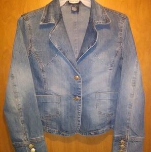 Zoey Beth jean jacket with bedazzled cross